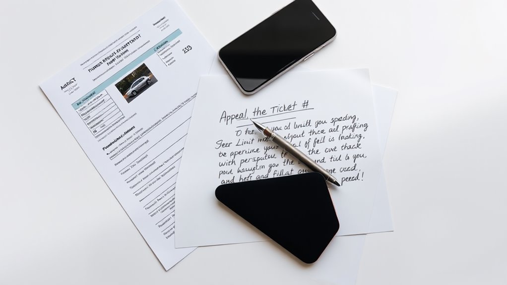 speeding ticket appeal documents